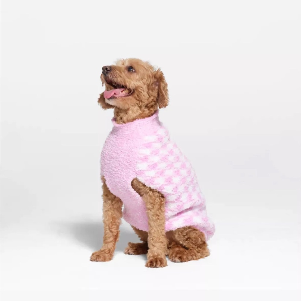 NWT Skims Cozy Knit Pet Sweater in Petal Houndstooth Size M